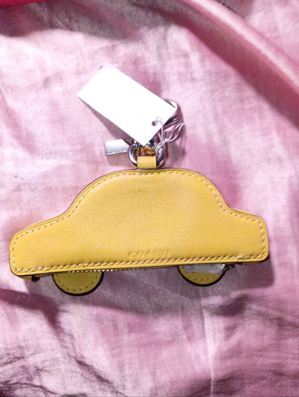 Coach Yellow Car-Shaped Key & Card Holder Charm - Picture 2 of 5